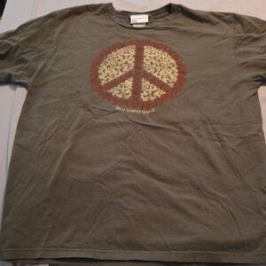 Disney Olive Green Peace Sign Men's Shirt